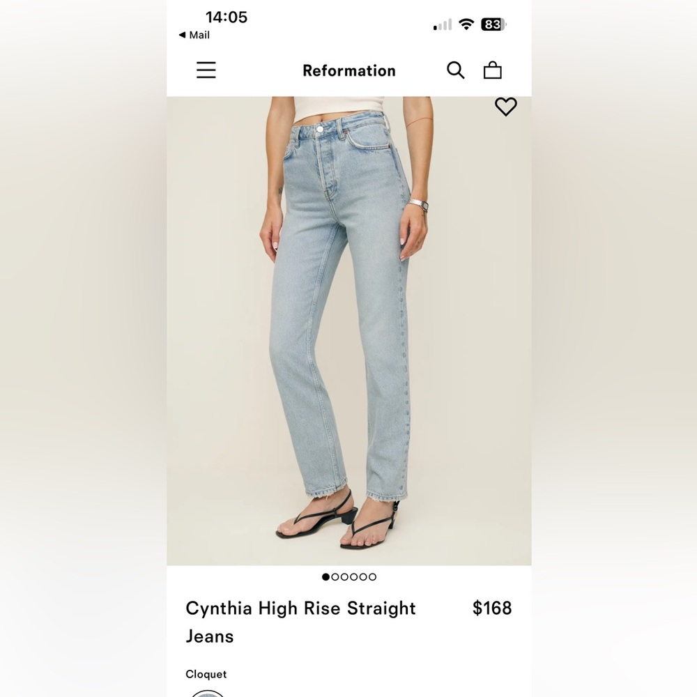 Reformation High Rise Blue Jeans Timeless Style
